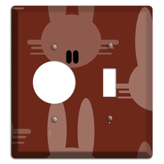 Maroon Bunny Receptacle / Toggle Wallplate