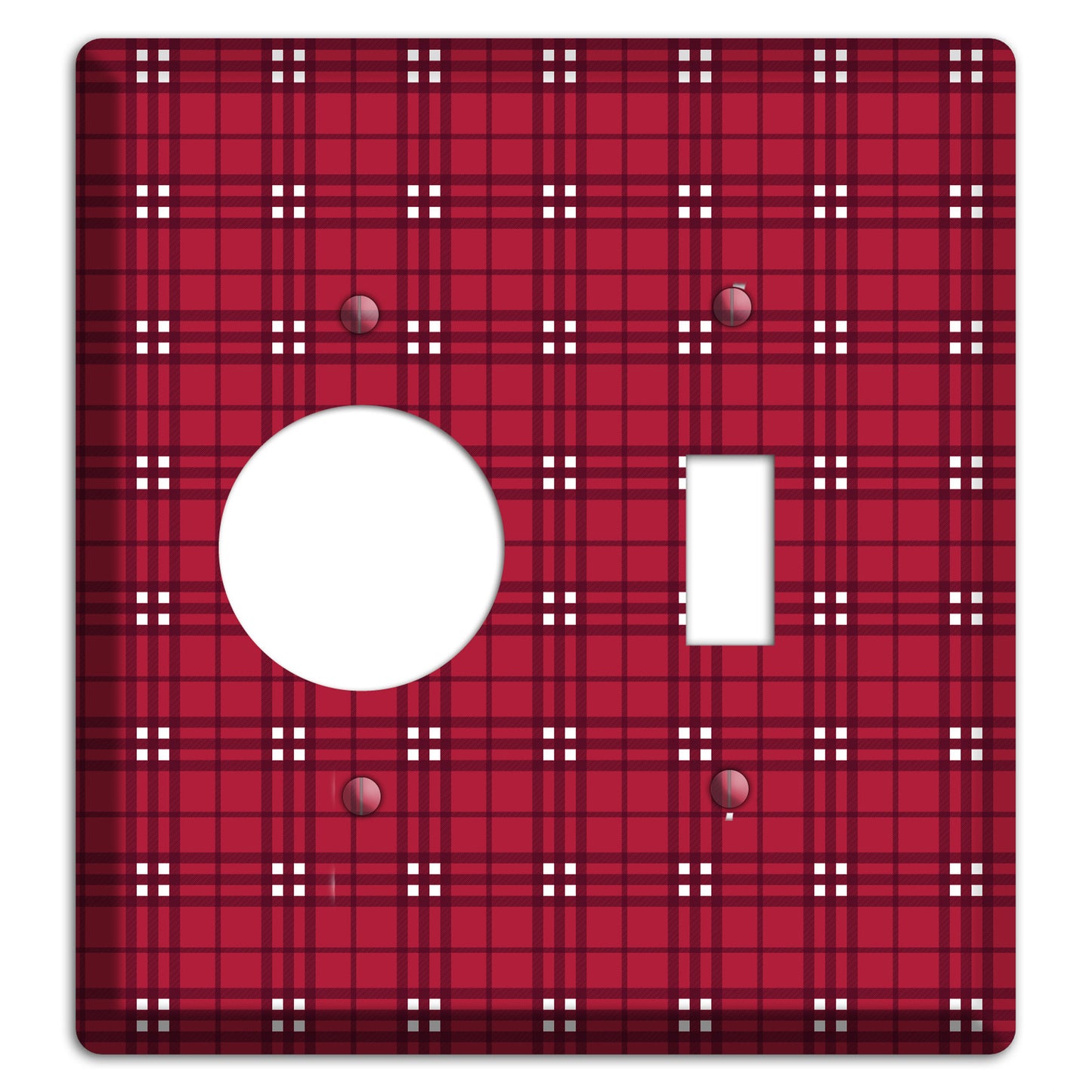 Red and White Plaid Receptacle / Toggle Wallplate