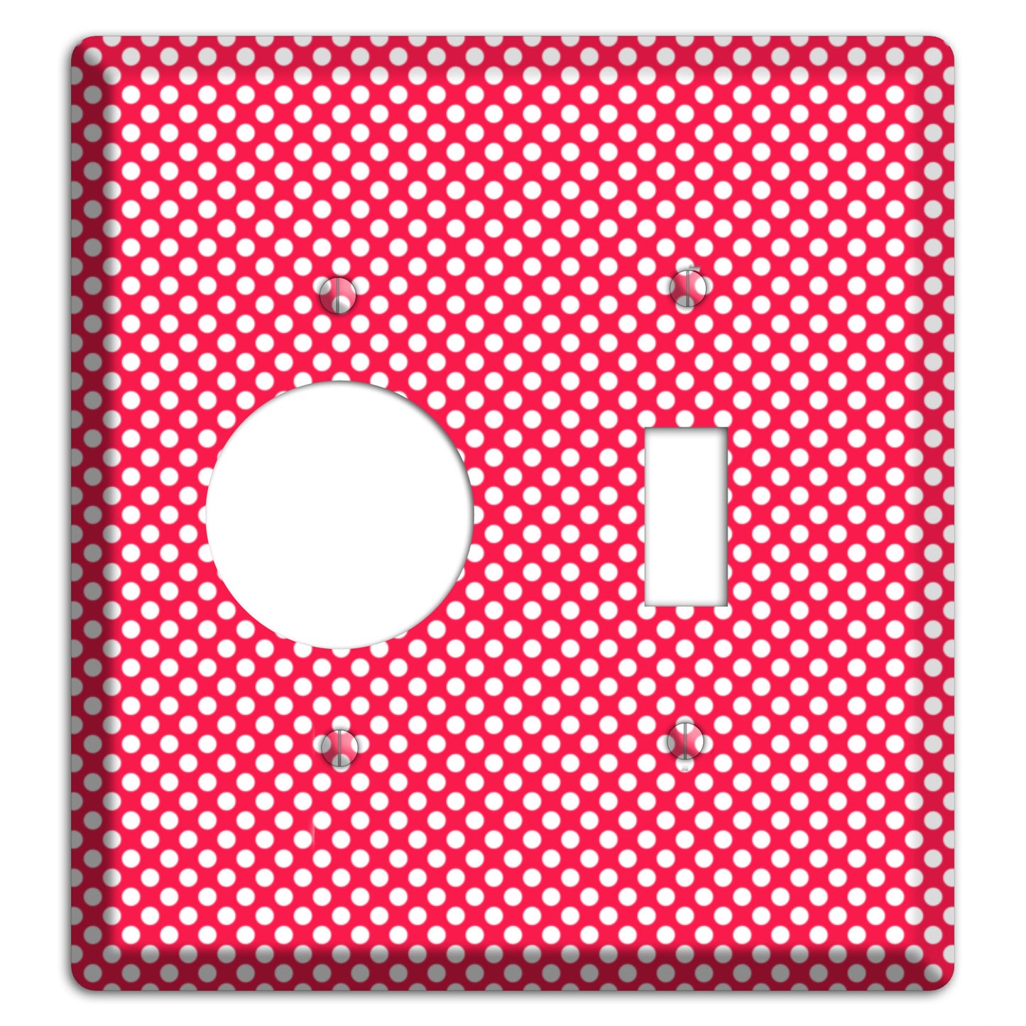 Fuschia with Pink Tiny Polka Dots Receptacle / Toggle Wallplate