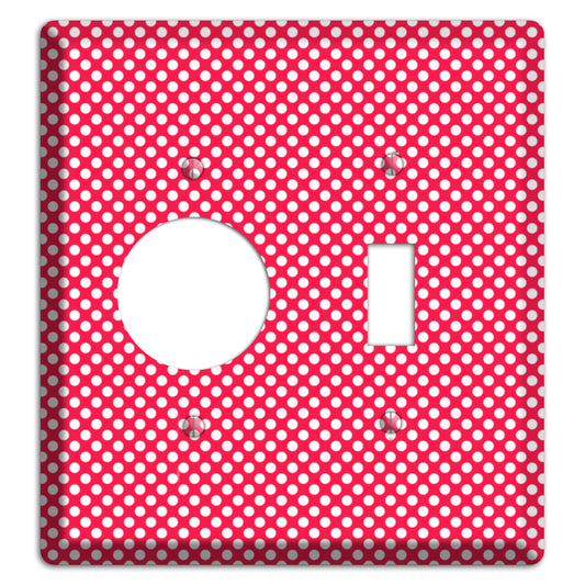 Fuschia with Pink Tiny Polka Dots Receptacle / Toggle Wallplate