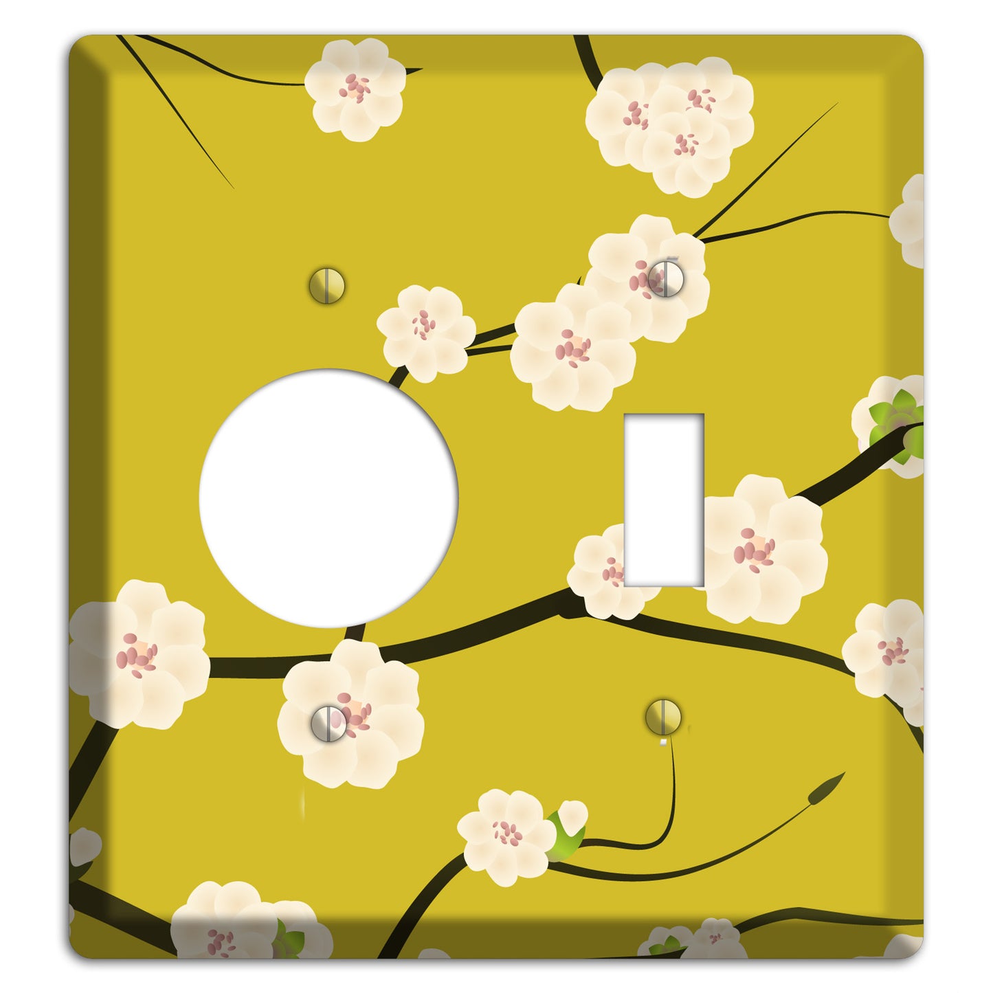 Yellow Chery Blossoms Receptacle / Toggle Wallplate