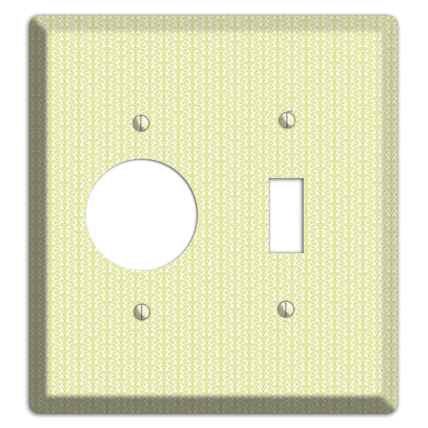 Olive Tiny Toile Half Drop Receptacle / Toggle Wallplate