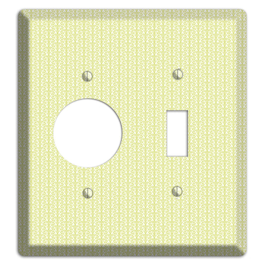 Olive Tiny Toile Half Drop Receptacle / Toggle Wallplate