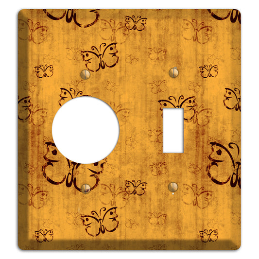 Mustard Butterfly Receptacle / Toggle Wallplate