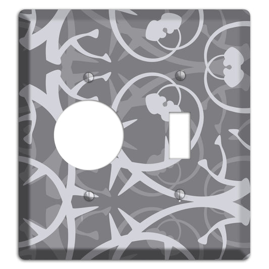 Grey Abstract Swirl Receptacle / Toggle Wallplate