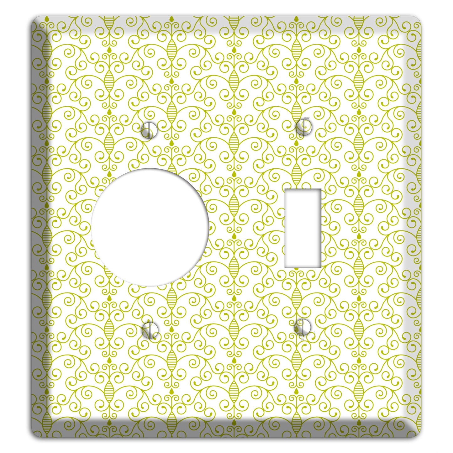 Olive Toile Half Drop Receptacle / Toggle Wallplate