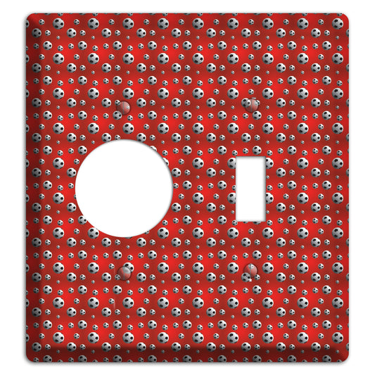 Red with Soccer Balls Receptacle / Toggle Wallplate