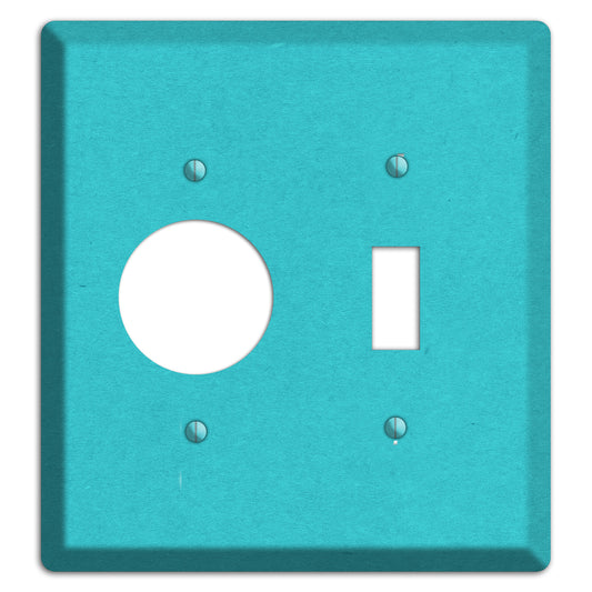 Medium Turquoise Kraft Receptacle / Toggle Wallplate