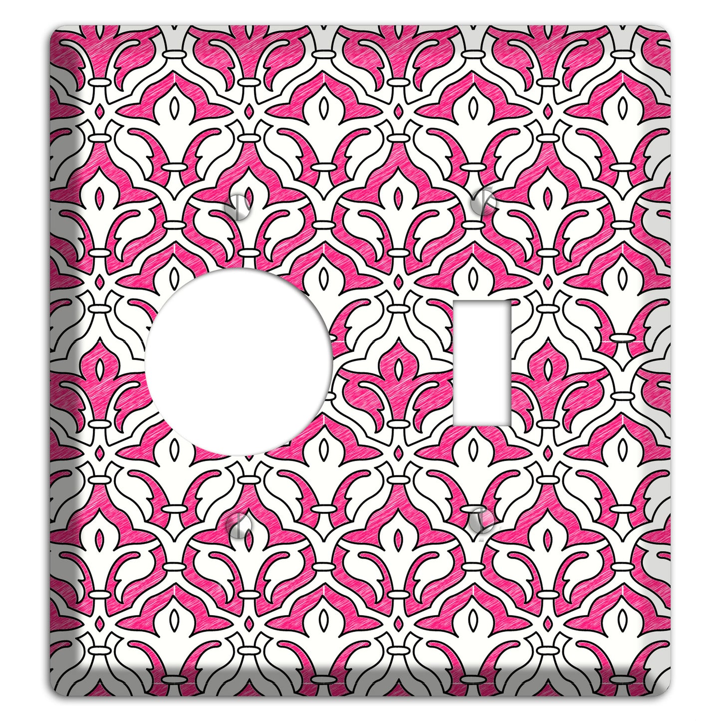 Pink Scallop Tapestry Receptacle / Toggle Wallplate