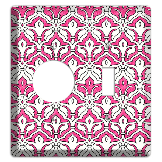 Pink Scallop Tapestry Receptacle / Toggle Wallplate