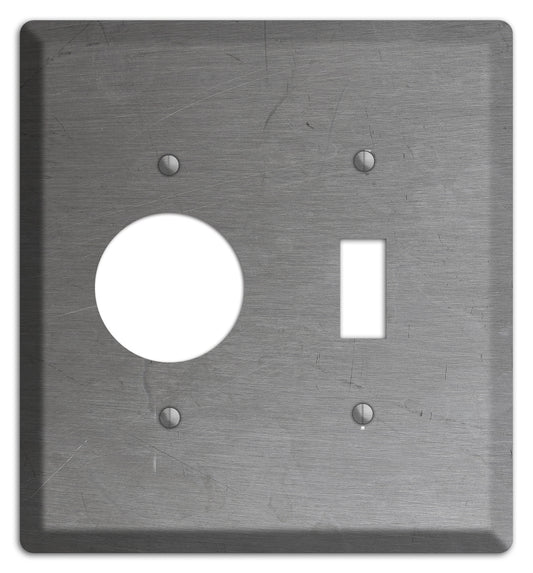 Raw Steel Receptacle / Toggle Wallplate