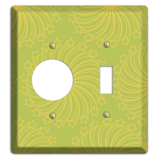 Multi Lime Star Swirl Receptacle / Toggle Wallplate