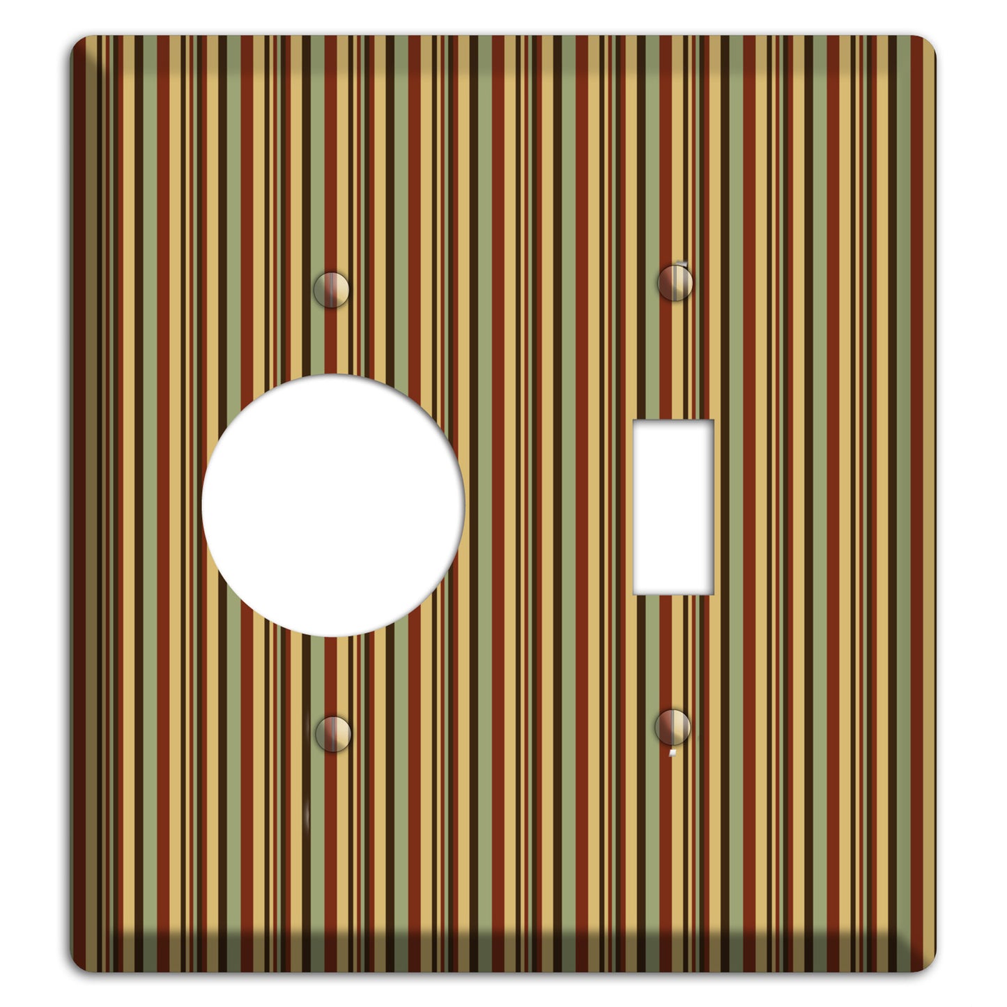 Red and Green Stripes Receptacle / Toggle Wallplate