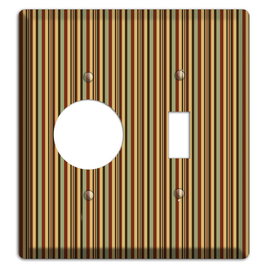 Red and Green Stripes Receptacle / Toggle Wallplate