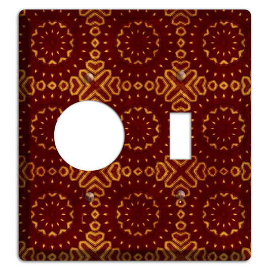 Maroon Grunge Suzani 3 Receptacle / Toggle Wallplate