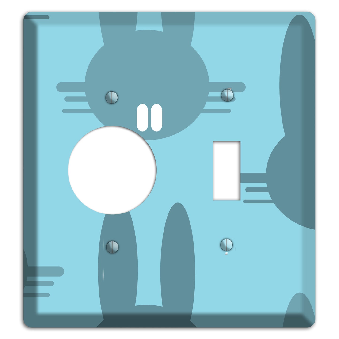 Blue Bunny Receptacle / Toggle Wallplate