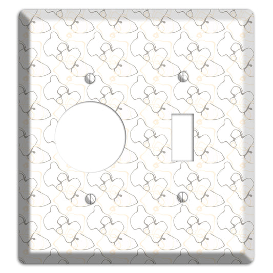 White with Irregular Circles Receptacle / Toggle Wallplate