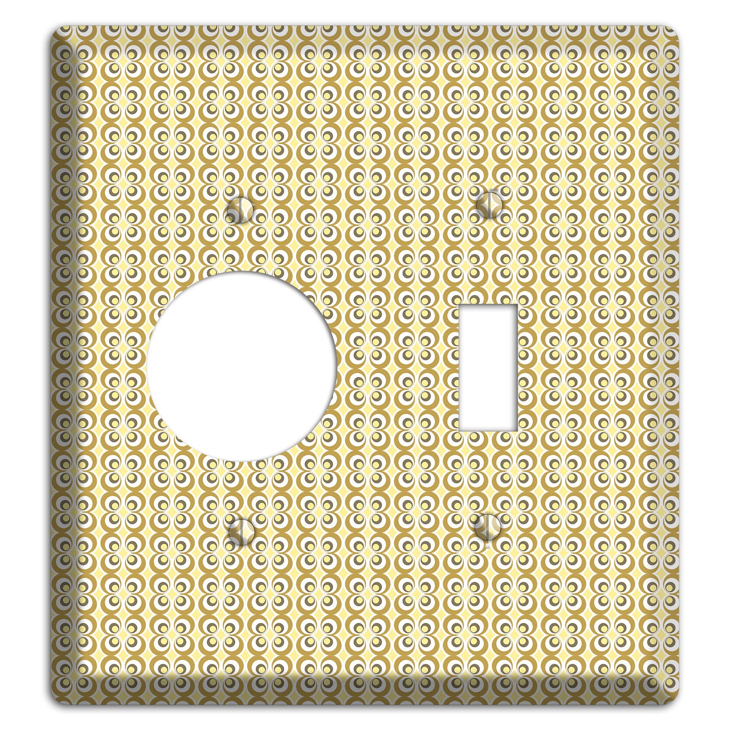 Yellow Offset Bullseye Receptacle / Toggle Wallplate