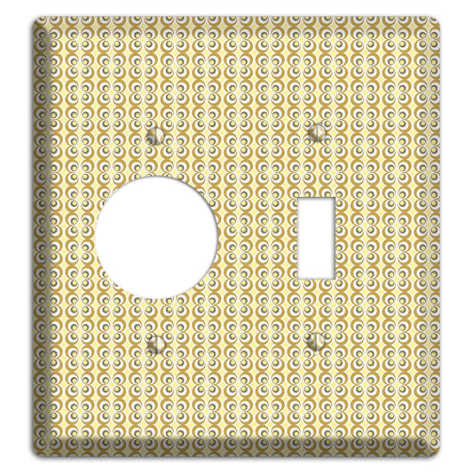 Yellow Offset Bullseye Receptacle / Toggle Wallplate