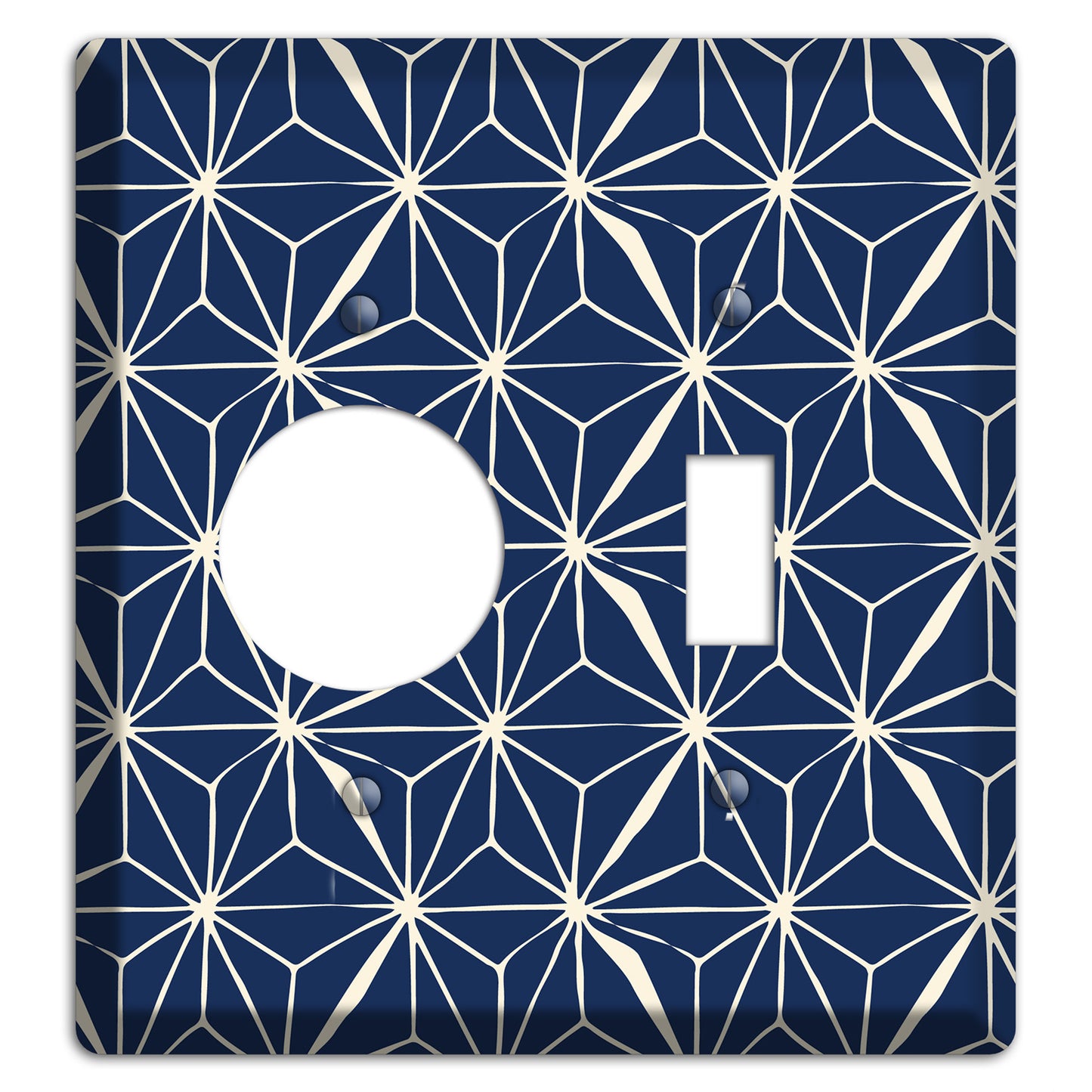 Navy Geometric Tile Receptacle / Toggle Wallplate