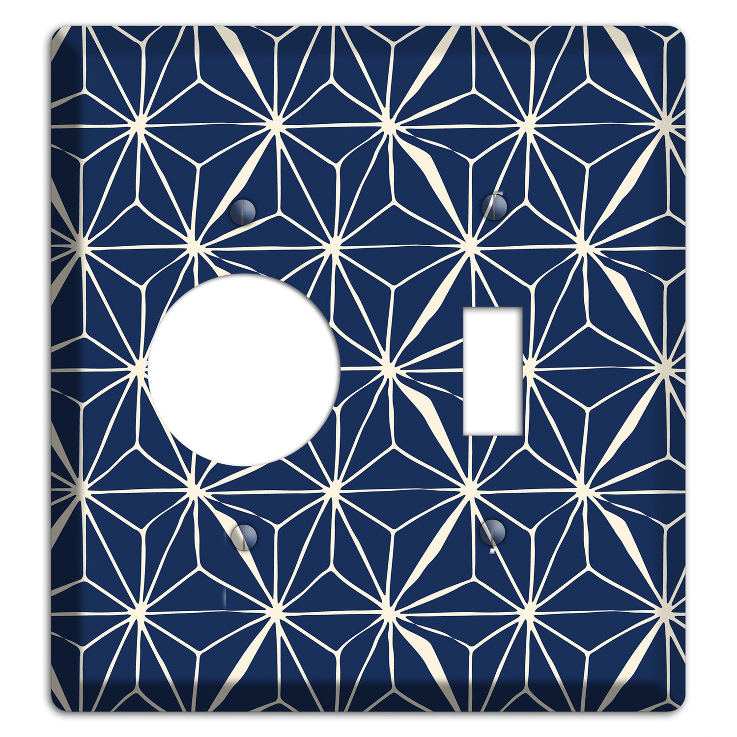 Navy Geometric Tile Receptacle / Toggle Wallplate