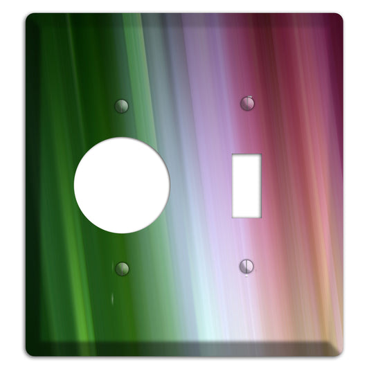 Green Lavender and Pink Ray of Light Receptacle / Toggle Wallplate