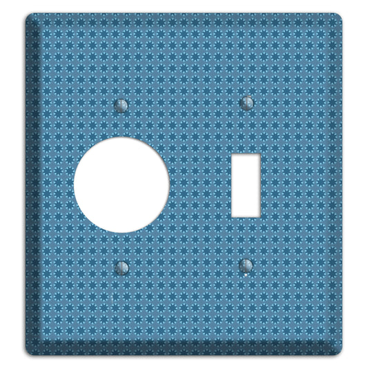 Multi Blue Tiled Foulard Receptacle / Toggle Wallplate