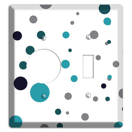 Teal and Blue Dots Receptacle / Toggle Wallplate