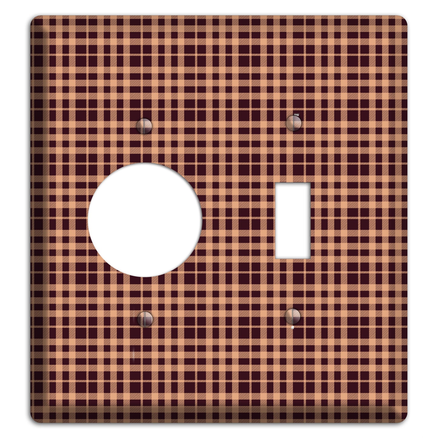 Beige and Black Plaid Receptacle / Toggle Wallplate