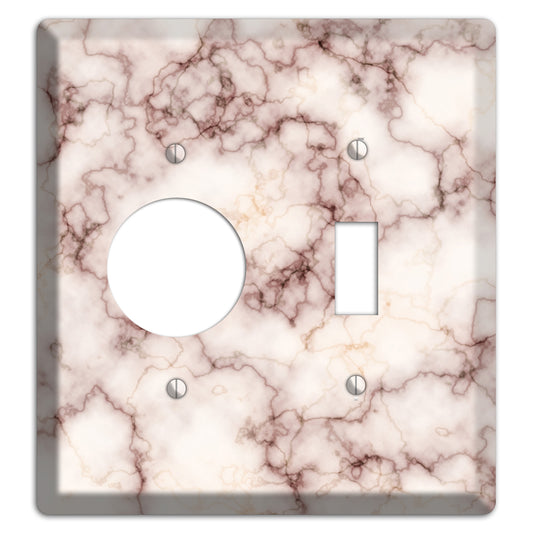 Burgundy Stained Marble Receptacle / Toggle Wallplate