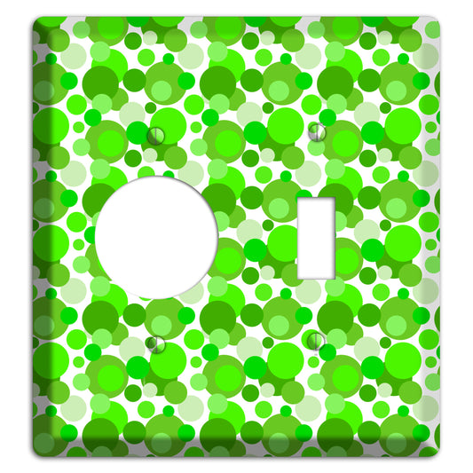 Multi Green Bubble Dots Receptacle / Toggle Wallplate