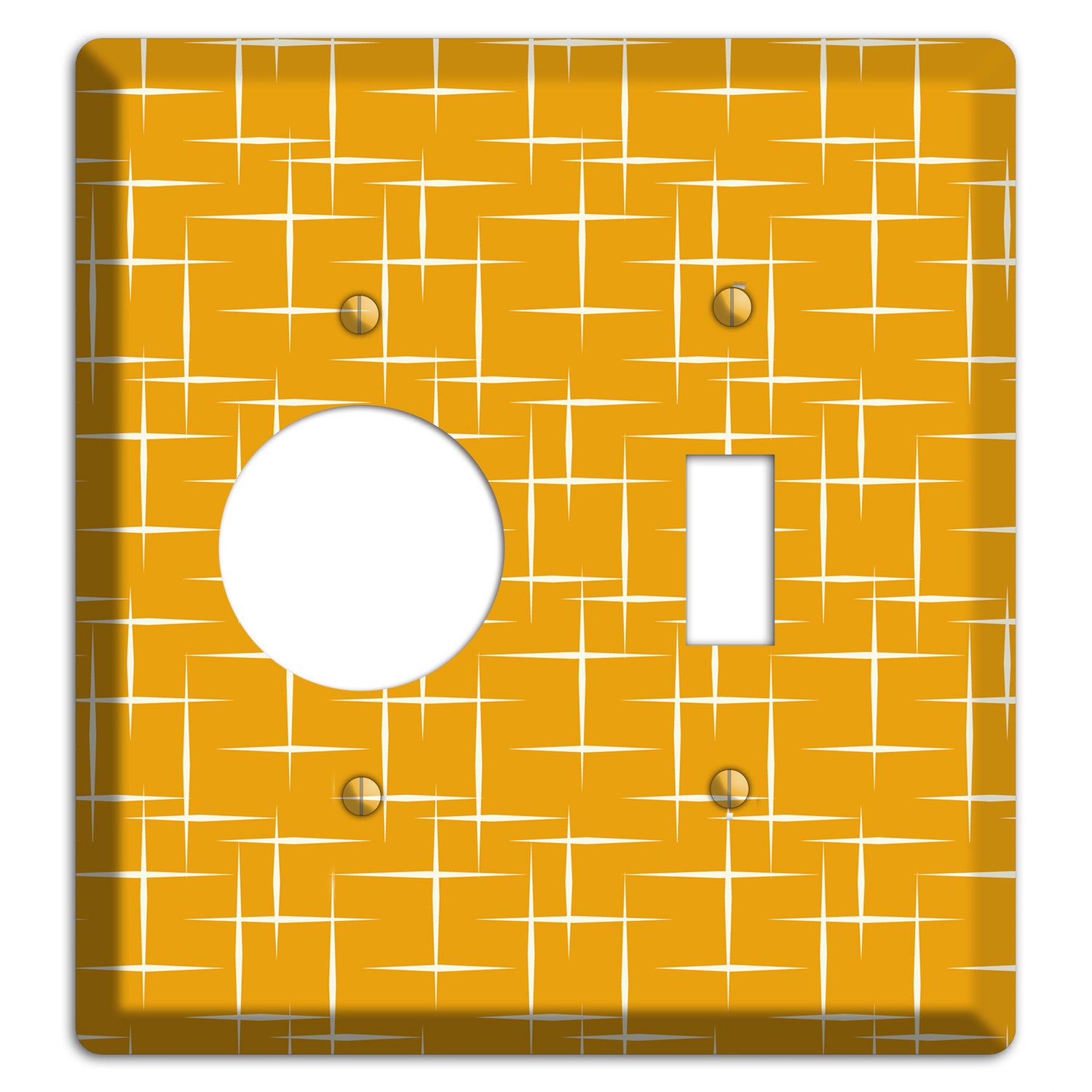 Orange Atomic Receptacle / Toggle Wallplate