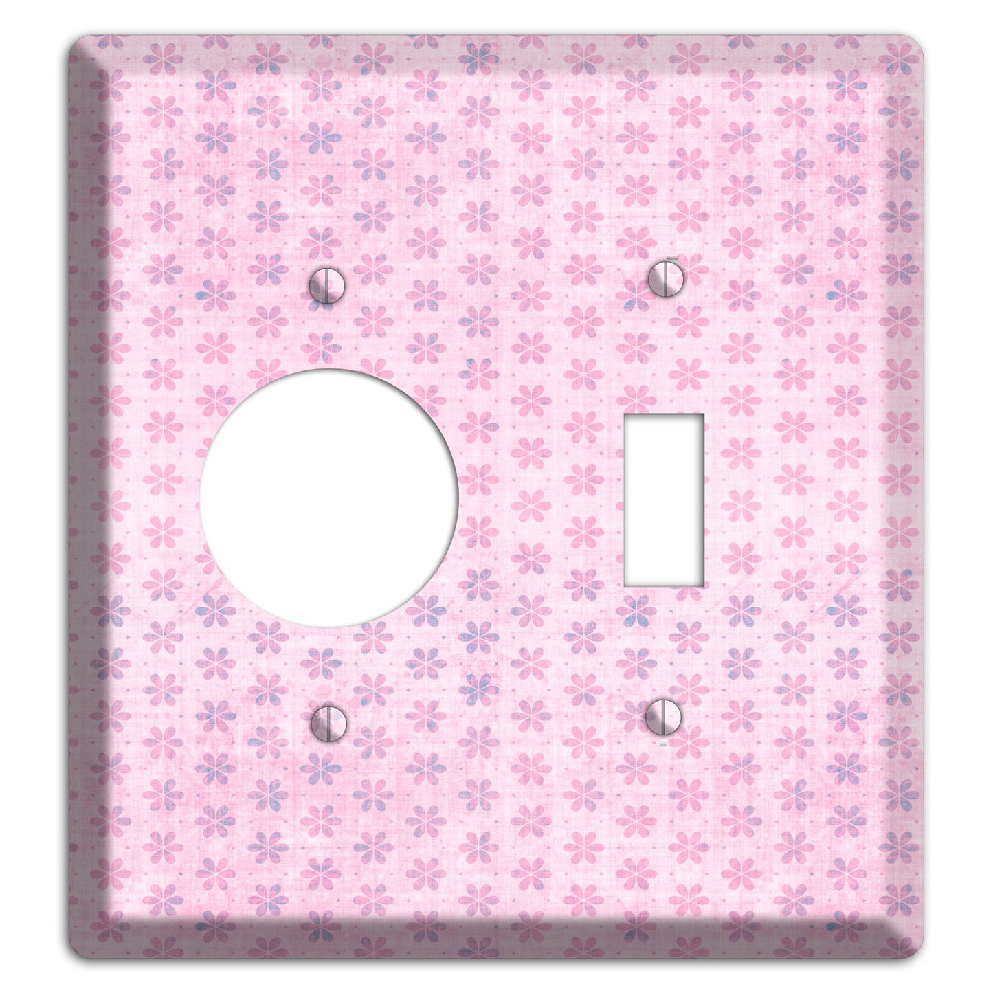 Pink Grunge Floral Contour Receptacle / Toggle Wallplate