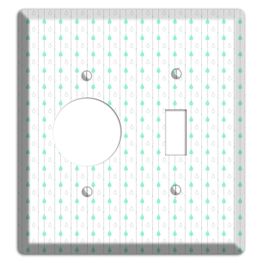 White and Blue Drops 2 Receptacle / Toggle Wallplate