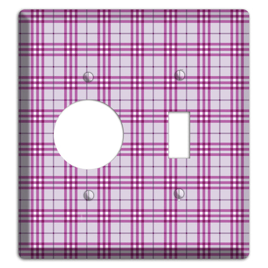 Purple Plaid Receptacle / Toggle Wallplate