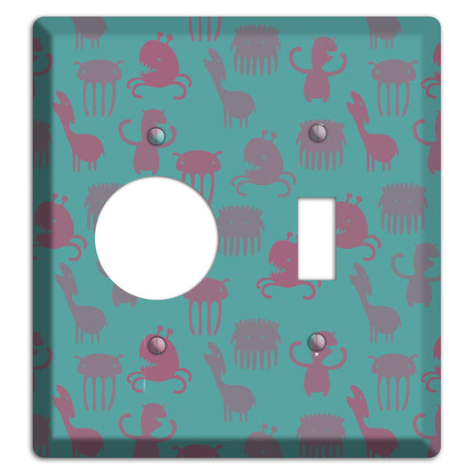 Sily Monsters Green Receptacle / Toggle Wallplate