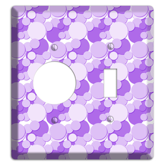 Multi Purple Bubble Dots Receptacle / Toggle Wallplate