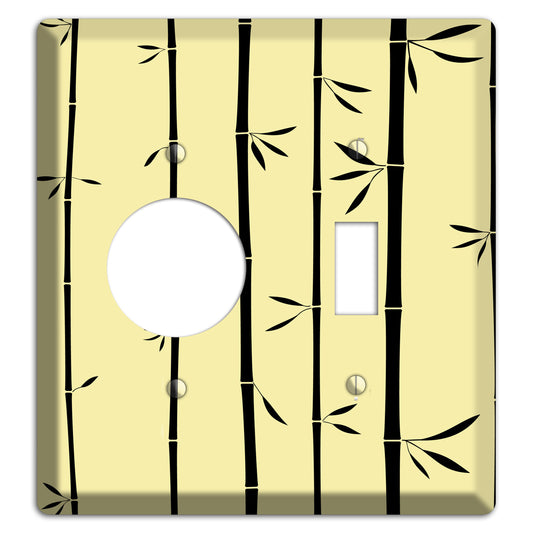 Yellow and Black Bamboo Receptacle / Toggle Wallplate