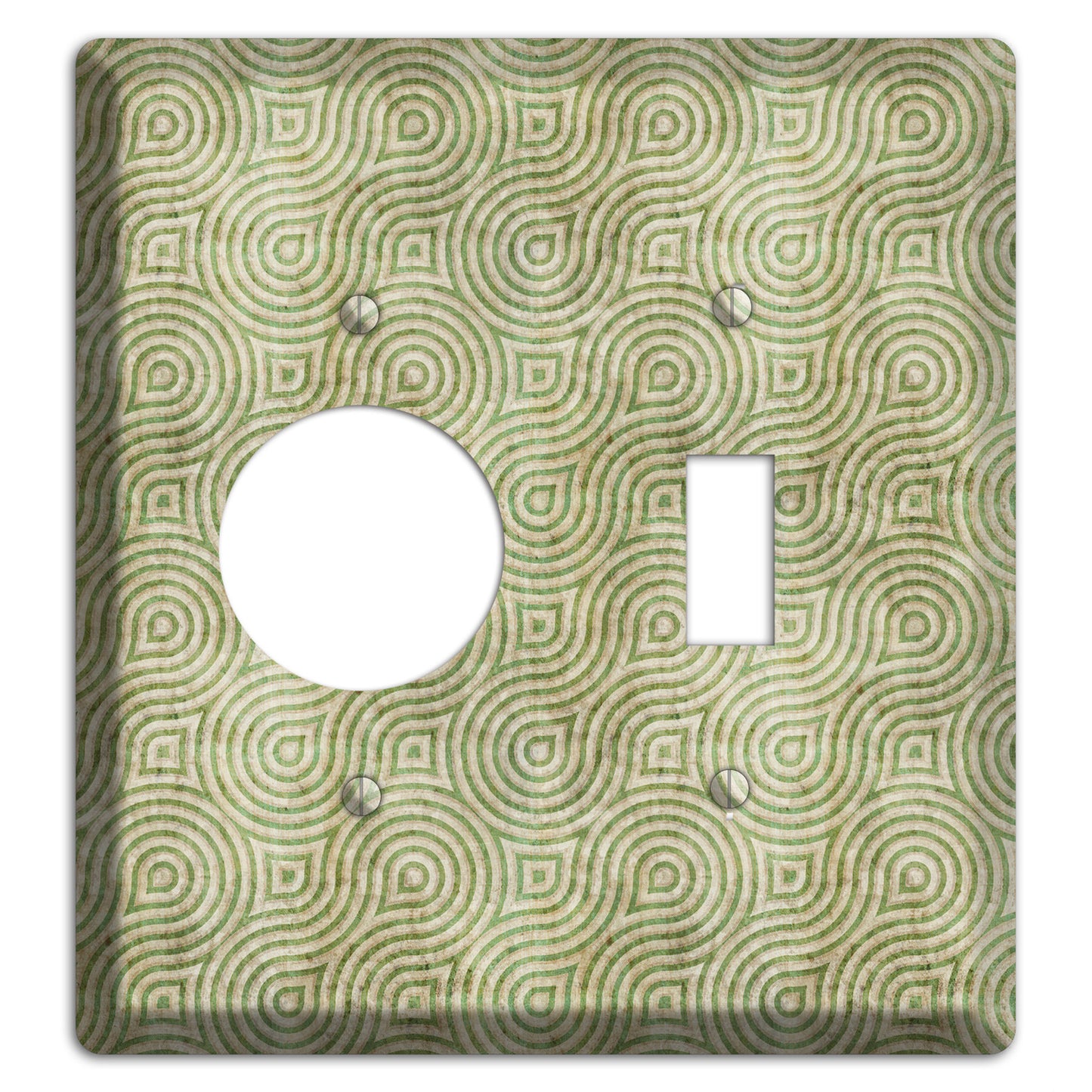 Light Green Swirl Receptacle / Toggle Wallplate