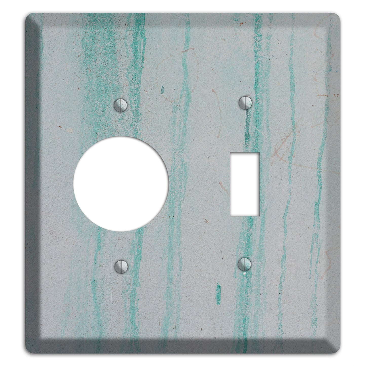 Green Stripes Concrete Receptacle / Toggle Wallplate