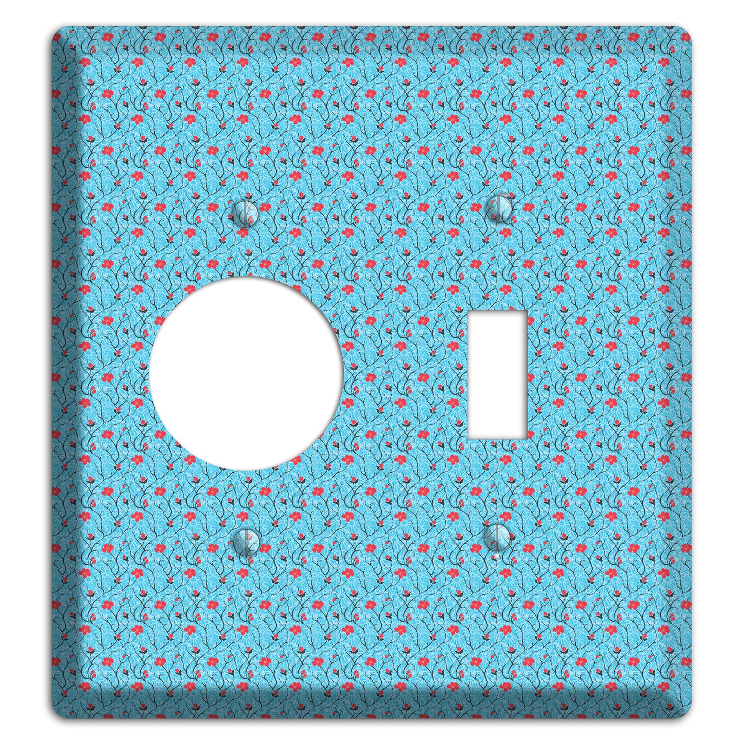 Light Blue Calico Receptacle / Toggle Wallplate