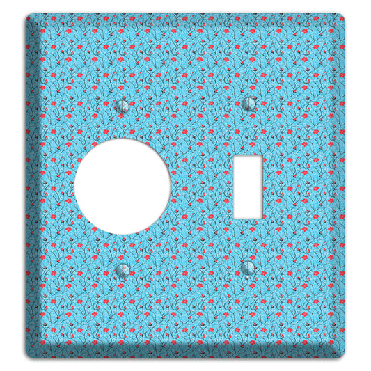 Light Blue Calico Receptacle / Toggle Wallplate