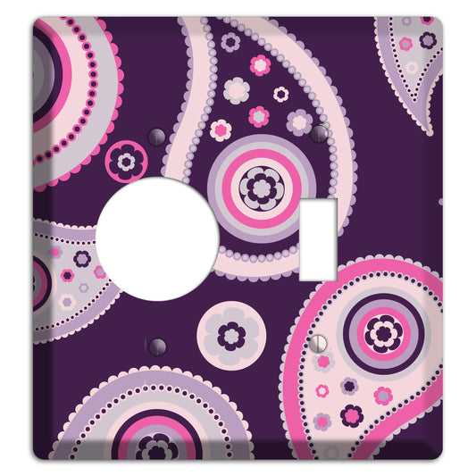 Purple Paisley Receptacle / Toggle Wallplate