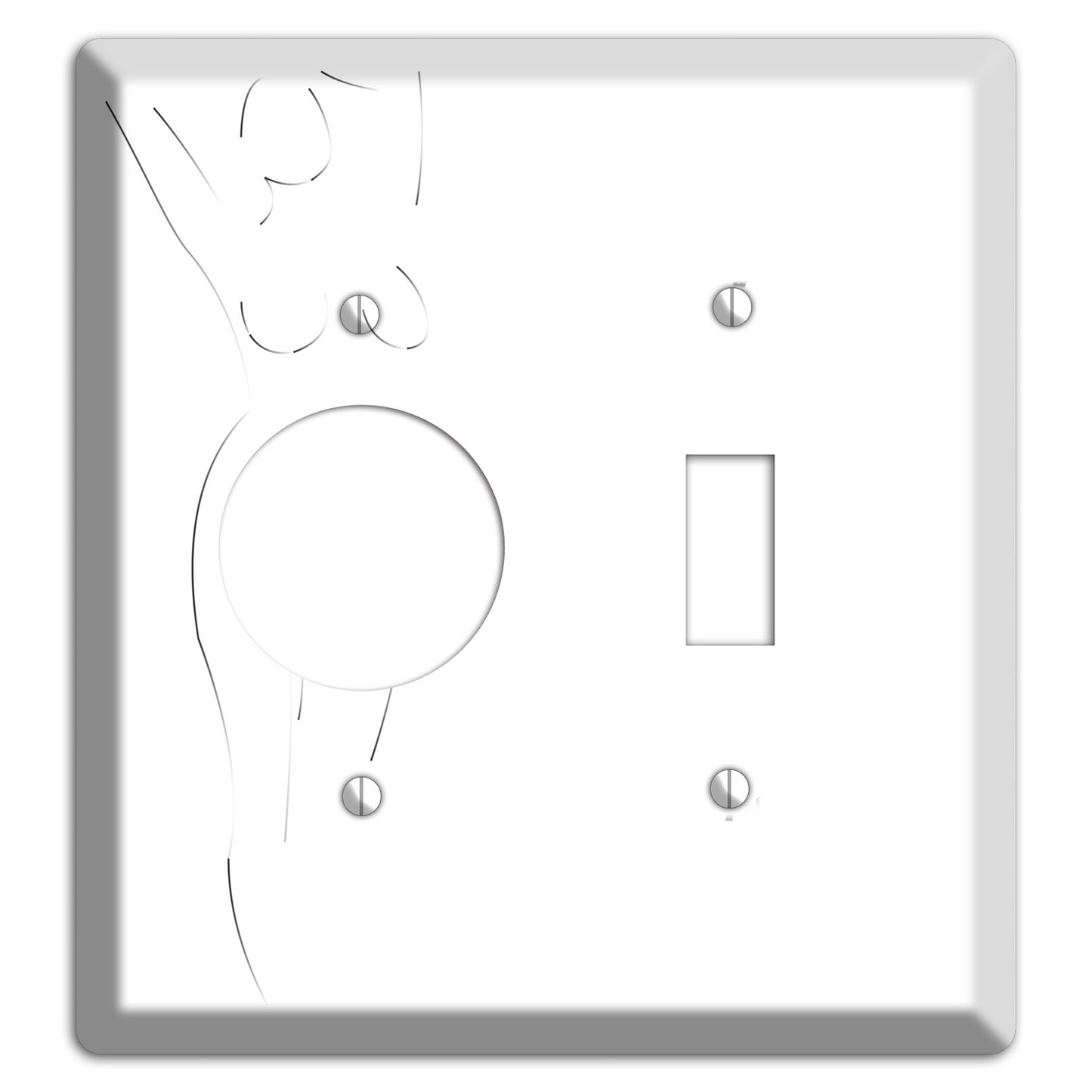 Abstract Nude Receptacle / Toggle Wallplate