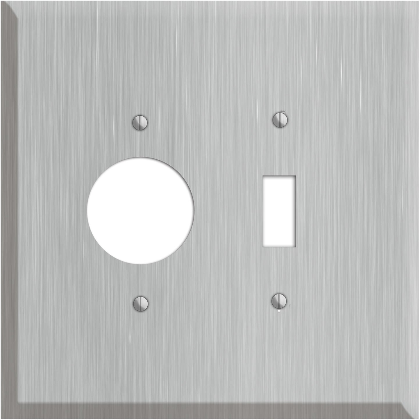 Oversized Discontinued Stainless Steel Receptacle / Toggle Wallplate