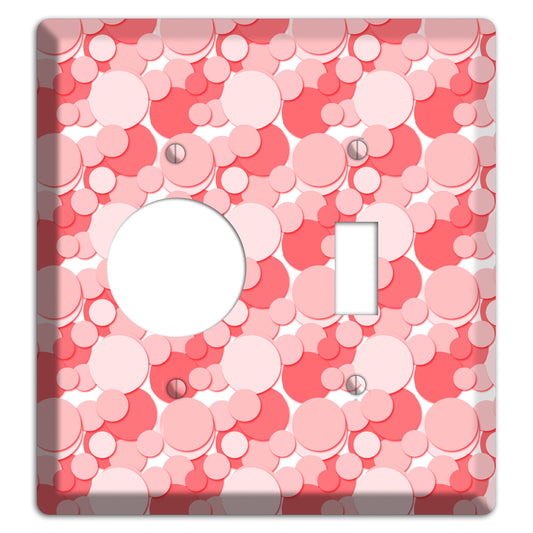 Multi Pink Bubble Dots Receptacle / Toggle Wallplate