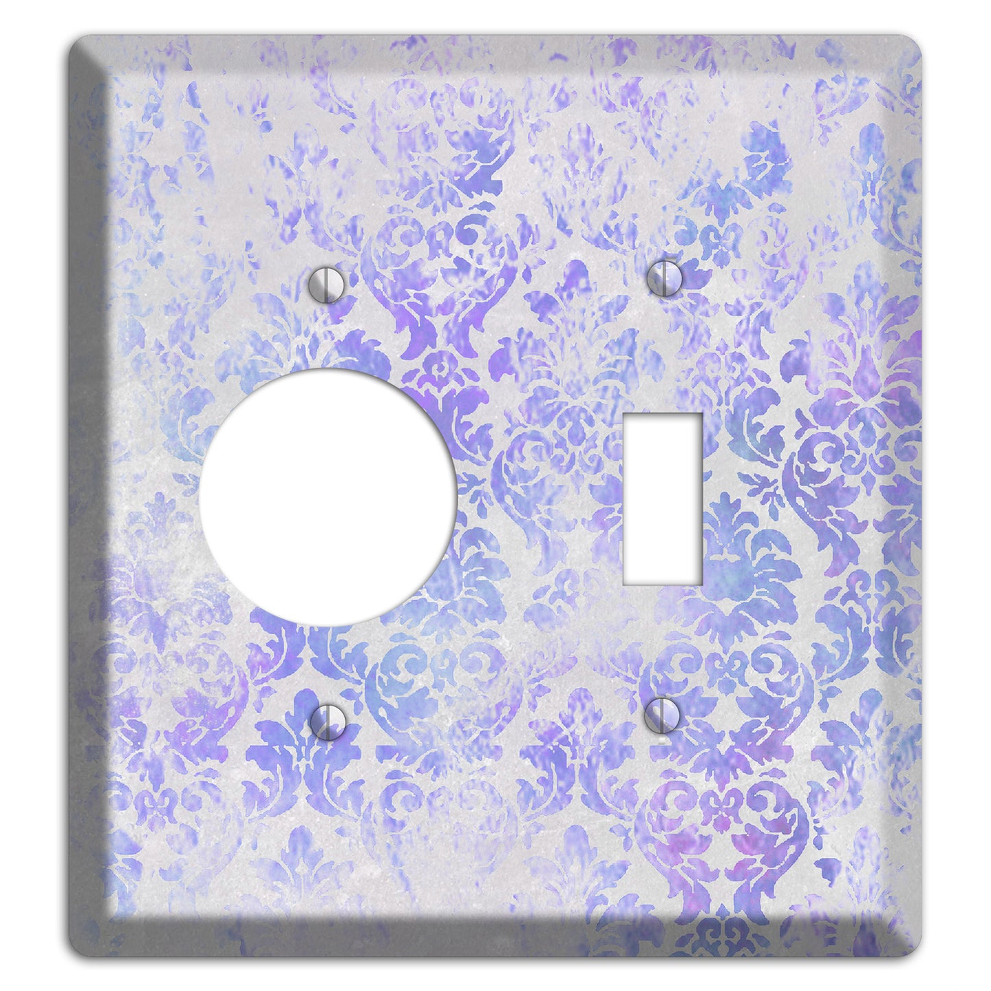 Periwinkle Gray Whimsical Damask Receptacle / Toggle Wallplate