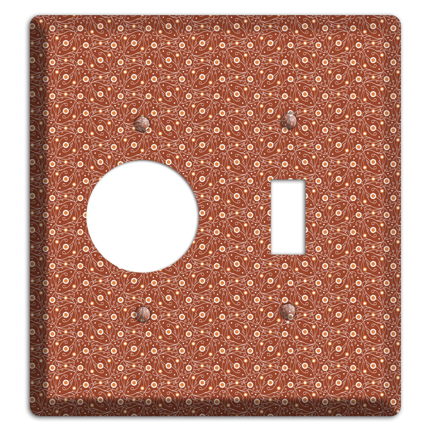 Tiny Brown Vine Floral Receptacle / Toggle Wallplate