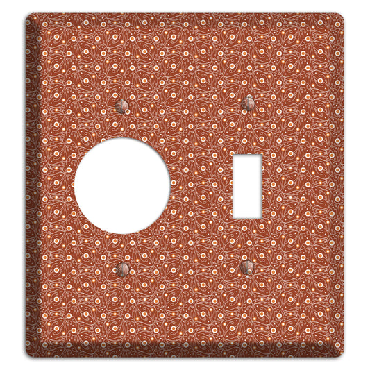 Tiny Brown Vine Floral Receptacle / Toggle Wallplate