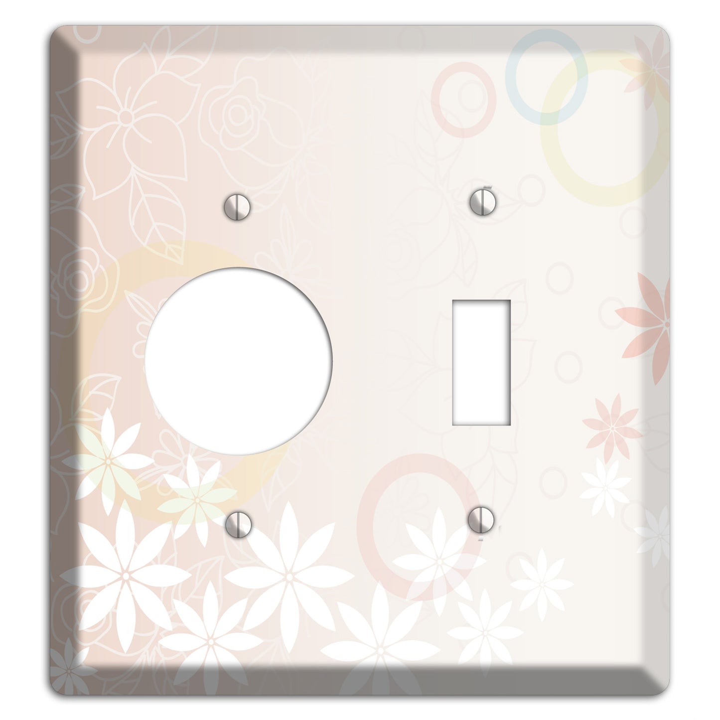 Mauve Floral Receptacle / Toggle Wallplate